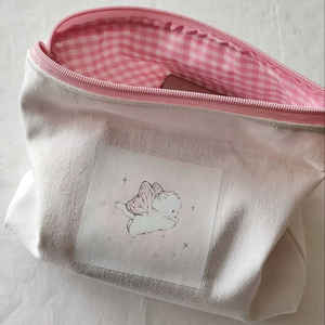 Logo personnalisé taille transfert de chaleur motif mini toile <span class=keywords><strong>fermeture</strong></span> éclair monnaie monnaie carte rouge à lèvres titulaire pochette avec <span class=keywords><strong>fermoir</strong></span> en métal - Product Image 4