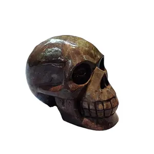 factory sale 5.0 inch Gemstone Skulls High Quality realistic carved crystal skulls Arts and Crafts Skulls for cool fashion