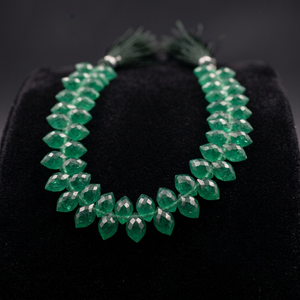 Rozrincrystals.com Supplier of <b>Emerald</b> Quartz Gemstone Faceted Puffed Marquise Brioletes Beads From Gujarat - Product Image 3