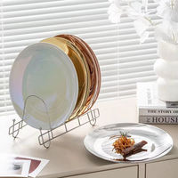 OEM Klantlogo Porseleinen 10,5 Inch Rosegouden Keramische Bruiloft Charger Plate Dessert Fruit Serveerschaal Cadeaubox