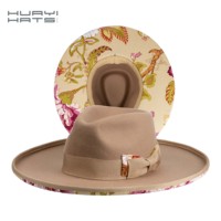 Huayihats Mode personnalisée 100% laine crayon bord chapeaux large bord femmes Fedora chapeaux