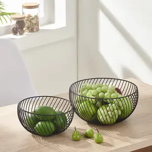 Cesta de frutas de aço, cesta criativa para mesa de casa de metal