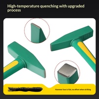 Marteau de sécurité industriel à tête bec de canard, manche monobloc en plastique coloré, pour électricien, rénovation, réparation, OEM, haute teneur en carbone