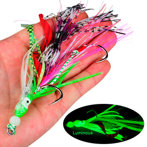 170mm chất liệu Silicone bạch tuộc váy nhân tạo mềm thu hút 5 màu sắc chìm hành động lure lure mực váy với 15 #18 # móc - Product Image 1