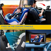 Moniteur bébé pour voiture 4,3'' avec caméra de vision nocturne IR, caméra de voiture pour bébé pour la surveillance des sièges arrière et des animaux domestiques, sécurité pour les nourrissons et les enfants