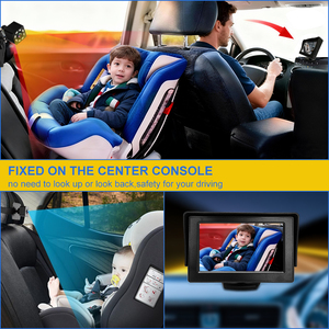 Monitor de Bebé para Auto de 4.3'' con Cámara de Visión Nocturna IR, Cámara para Auto para Monitoreo del Asiento Trasero y de Mascotas, Seguridad para Bebés y Niños - Product Image 3