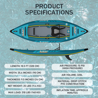 Kayak gonflable renforcé à fond rigide pour la compétition, canoë pliable, kayaks de rafting, planche à pagaie récréative, pêche