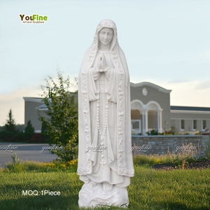 Statue de <span class=keywords><strong>la</strong></span> <span class=keywords><strong>Vierge</strong></span> de <span class=keywords><strong>Fatima</strong></span> en marbre naturel extérieur de jardin grandeur nature Sculpture portant une couronne - Product Image 2