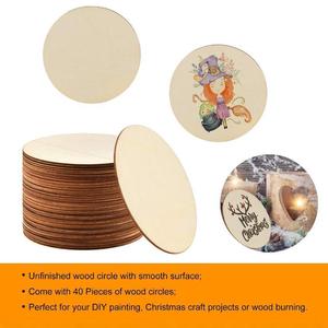 Paulownia Wood Round Coasters Base 8.5 In For DIY Crafts Home Decor Handmade Wooden Craft Supplies - Product Image 2