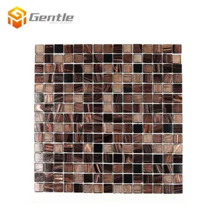 327*327 millimetri 20*20*4mm Famosa Piazza di Hot melt mosaico piazza Della Miscela di brown In Vetro Lucido parete a mosaico backsplash