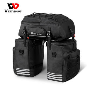 WEST BIKING New 48L Bicycle <strong>Carry</strong> <strong>Bag</strong>+Rain Cover Handlebar Zipped <strong>Bag</strong> Multifunctional Reflective 3 in 1 <strong>Bike</strong> Rear Pannier <strong>Bag</strong> - Product Image 2