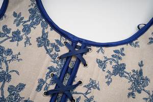 Corset Français à Lacets Top Vintage Grand Imprimé Orchidée Gilet Court <span class=keywords><strong>Bustier</strong></span> Crop <span class=keywords><strong>Dentelle</strong></span> Plié Gilet Blouse Femmes Corset - Product Image 2