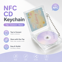 Mini porte-clés NFC en acrylique personnalisé imprimé pour les labels et les groupes de musique