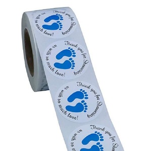 Rollo de pegatinas con huellas de bebé, decoraciones de papel con impresión digital para fiesta de baby shower - Product Image 4