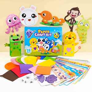 Toddler Magical Craft Box 4 <b>Creative</b> Activities Set DIY Paper Plates Fun 20 Animal Arts & Crafts Kit for Kids 4-6 - Product Image 2