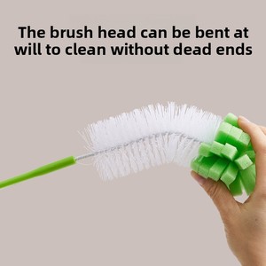 Zenidoo Customized Eco-Friendly Household Long-Handled Plastic Silicone Sponge Bottle Brush <b>Scrubbing</b> Style Kitchen Cleaning - Product Image 4