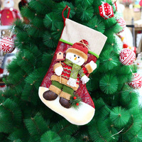 Chaussettes de Noël Père Noël Bonhomme de neige en fausse fourrure dorée scintillante avec nœud, couleur beige, à suspendre, décoration de cheminée intérieure, cadeau de fêtes