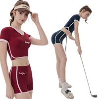 Conjunto Deportivo Personalizado EnovStars de 6 Piezas para Mujer, Top Corto de Manga Corta y Pantalones Cortos, Ropa Deportiva para Tenis, Yoga, Gimnasio, Conjunto Fitness