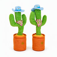 Cactus interactif en peluche parlant, chantant et dansant de 30 cm en polyester, jouet pour enfants, vente en gros