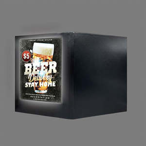 Menu LED en similicuir noir en gros, 3 pages, rechargeable, avec éclairage LED, couvertures de menu lumineuses - Product Image 1