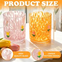 Verres à jus/vin/cocktail transparents réutilisables OrtusHome Tulip Flower Icon, 14 oz, lavables au lave-vaisselle, pour femmes, filles, maison