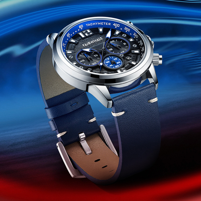 Mark Fairwhale New Trendy High Quality Fashion Leather Strap Chronograph Function Wrist Custom Business Quartz Watches FW-5580
