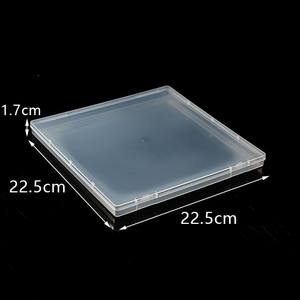 Caja de almacenamiento de plástico transparente, contenedor transparente cuadrado de 22,5 cm con tapa abatible para embalaje de comercio electrónico transfronterizo - Product Image 2