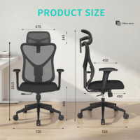 Nouvelle conception, chaise de bureau ergonomique pivotante moderne et confortable, dossier en maille, hauteur réglable, appuie-tête, couleurs personnalisables 3-5
