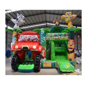 <span class=keywords><strong>Zoo</strong></span> bosque animal Estilo Casa de rebote Safari <span class=keywords><strong>coche</strong></span> de carreras castillo hinchable con tobogán selva aventura Castillo de salto - Product Image 1