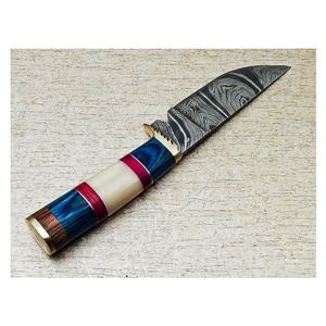 Handmade Damascus Steel Fixed Blade <b>Knife</b> Customizable OEM Support for Hunting Camping with Hard Wood Camel Bone Brass Clip - Product Image 5