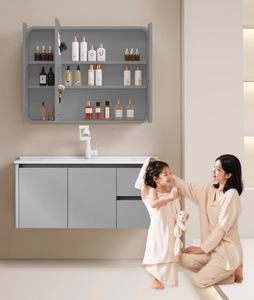 Mueble <span class=keywords><strong>de</strong></span> <span class=keywords><strong>Baño</strong></span> Moderno con Espejo LED Gris, Resistente al Agua, <span class=keywords><strong>de</strong></span> Aluminio, <span class=keywords><strong>para</strong></span> Montar en la Pared, <span class=keywords><strong>para</strong></span> Uso en Hoteles - Product Image 4