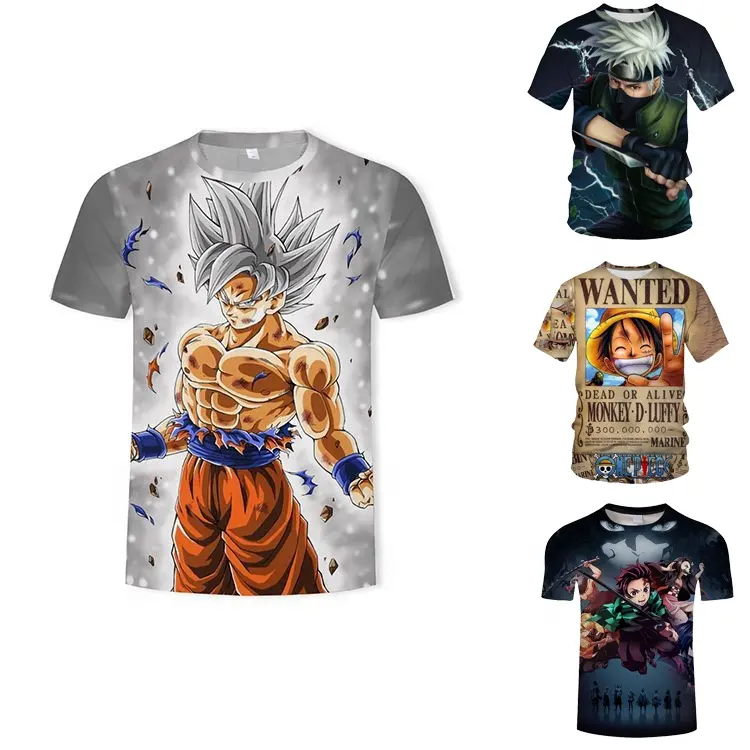 Camiseta estampada personalizada, camisetas gráficas de anime roupas