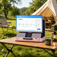 Hub de divertissement portable tactile Android 14 de 27 pouces avec haut-parleurs doubles intégrés de 45 W, étui de transport pour les voyages en plein air