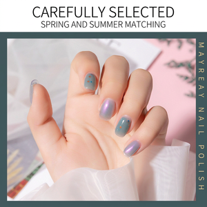 Esmalte de Uñas Ecológico de Lujo a Base de Agua, 8ml, Set 2 en 1 de Dos Tonos, Desprendible, de Secado Rápido, en Caja de Plástico Color Nude - Product Image 5