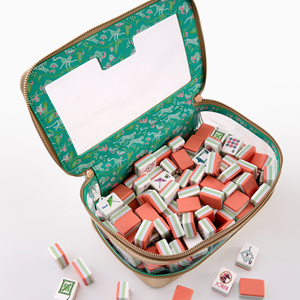 Set di Mahjong Americano Portatile e Resistente in Acrilico Rosa e Arancione con Motivo a Cavallo, Stile <span class=keywords><strong>Sura</strong></span> - Product Image 5