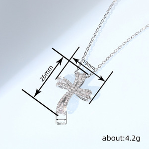 Collana con ciondolo a croce per donna, gioielli semplici e alla moda, regalo per l'uso quotidiano - Product Image 4