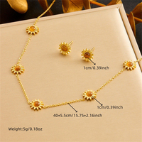 Conjunto de Acero Inoxidable 316L Personalizado con Ojo de Tigre y Girasol, Cadena de Oro PVD de 18k, Collar, Pendientes y Pulsera, Fabricante OEM