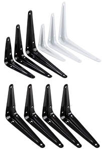 GQK L Shape Steel Iron Right Angle Hanging Fixed <b>Shelf</b> Tripod Wall-Mounted Nine-Point Rack Bracket Cabinet Bedroom Black Easy - Product Image 2