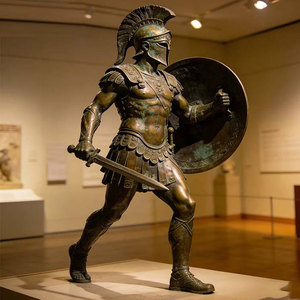 Statues et sculptures en bronze grandeur nature de <span class=keywords><strong>Rome</strong></span>, Troie, Sparte, en bronze naturel de haute qualité, pour parcs historiques extérieurs, décorations artisanales en métal - Product Image 1