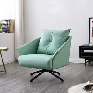 Fauteuil de salon de style minimaliste moderne avec roulettes pivotantes en cuir synthétique pour la maison, le bureau, l'appartement, l'hôtel - Product Image 5