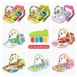 Gymnase musical pour bébé à bas prix, vente chaude, OEM, cadre d'exercice pour bébé, piano à pédales de dessin animé, tapis de jeu musical pour tout-petits - Product Image 2