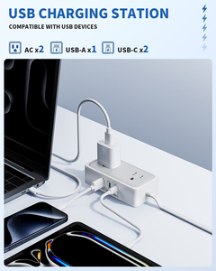 Multiprise de chambre d'étudiant de 1,8 m pour étudiant avec lampe de bureau pour ordinateur portable et mini-réfrigérateur - Product Image 2