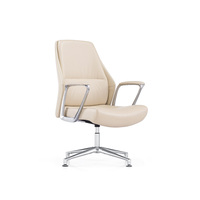 Chaise de travail moderne rembourrée, finition en cuir souple, avec hauteur et inclinaison réglables