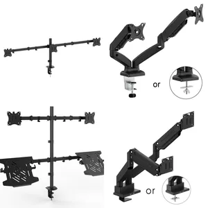 Good Quality Long Arm Adjustable Monitor Bracket Support For 17"-32" Screen Fit For 3 Screens