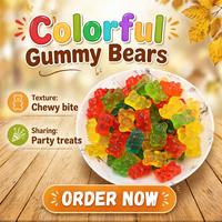 Fabricants de bonbons chinois OEM, vente en gros de bonbons gélifiés en forme d'ours, saveur acidulée et sucrée, halal, bonbons pour cadeaux de fête, en vente