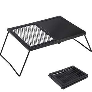 Grille de cuisson pliable en acier pour feu de camp, support et plancha portables pour la cuisson en extérieur - Product Image 1