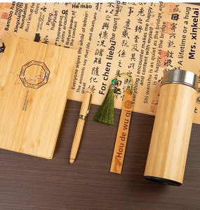 Ensemble de carnets en bois, style luxe léger haut de gamme, bloc-notes professionnel A5, reliure à chevalet, grain de bois, boîte cadeau - Product Image 4