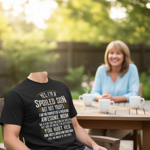 Camiseta Spoiled Son, regalo divertido para mamá, diseño de amor y humor, talla unisex para adultos - Product Image 3