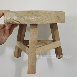 Cross-border <b>wooden</b> succulent <b>stool</b>, round <b>stool</b>, round green plant <b>stool</b>, simple <b>wooden</b> <b>stool</b>, export round <b>stool</b> - Product Image 3