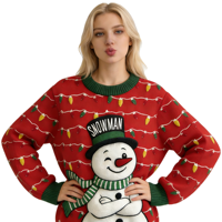 Pull de Noël moche personnalisé 2026 pour couple, tricoté, unisexe